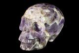 Realistic, Carved Chevron Amethyst Skull #150964-2